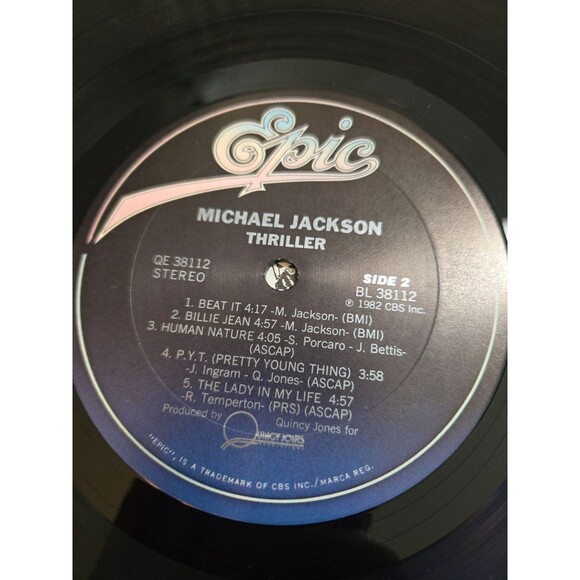 MICHAEL JACKSON THRILLER 1st PRESSING RARE COVER ERROR VINYL RECORD QE 38112 - Picture 9 of 11